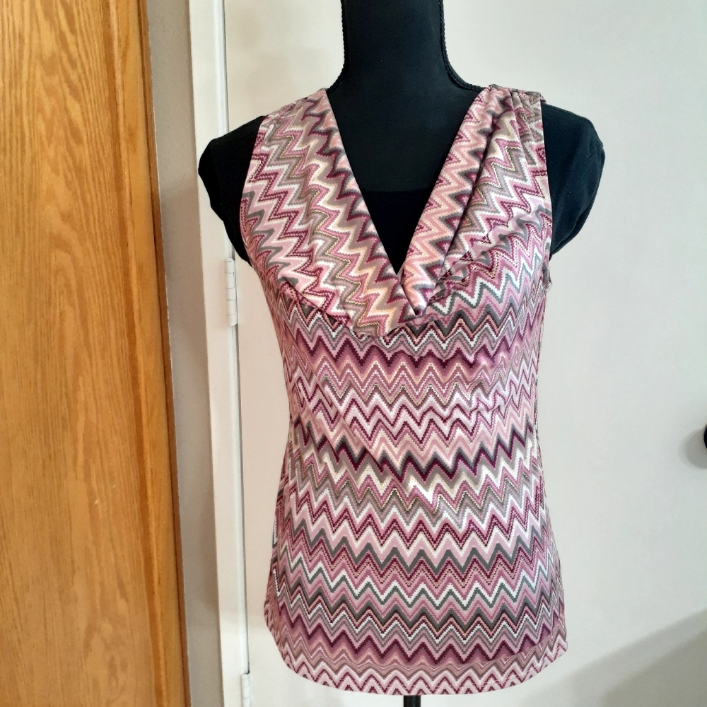 INC Cowl Drape Neck Sleeveless Tunic Top